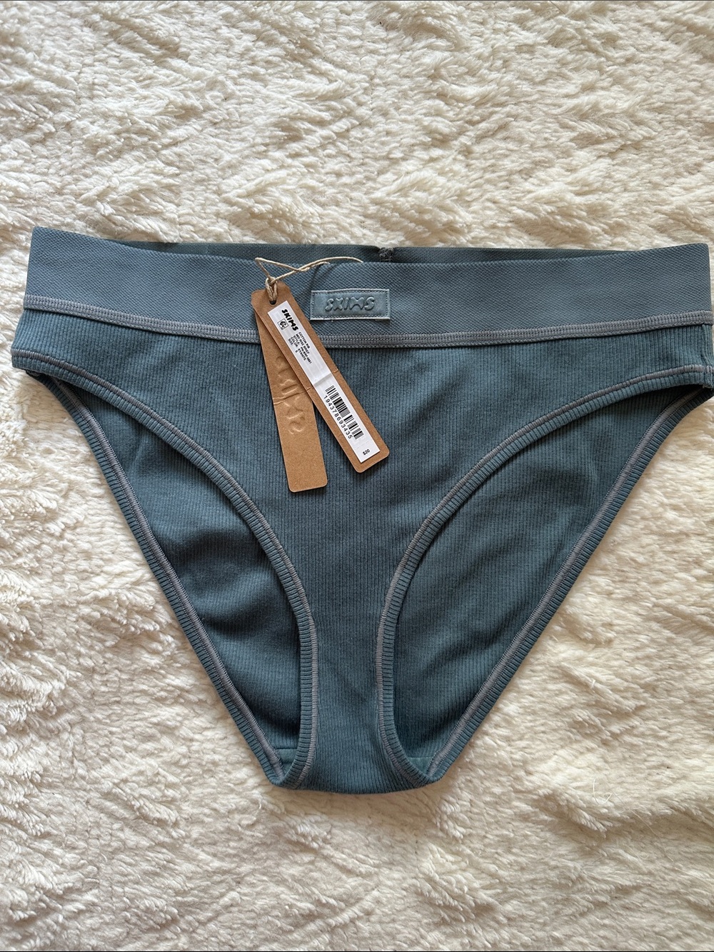 SKIMS Ribbed High-Cut Briefs in Kyanite